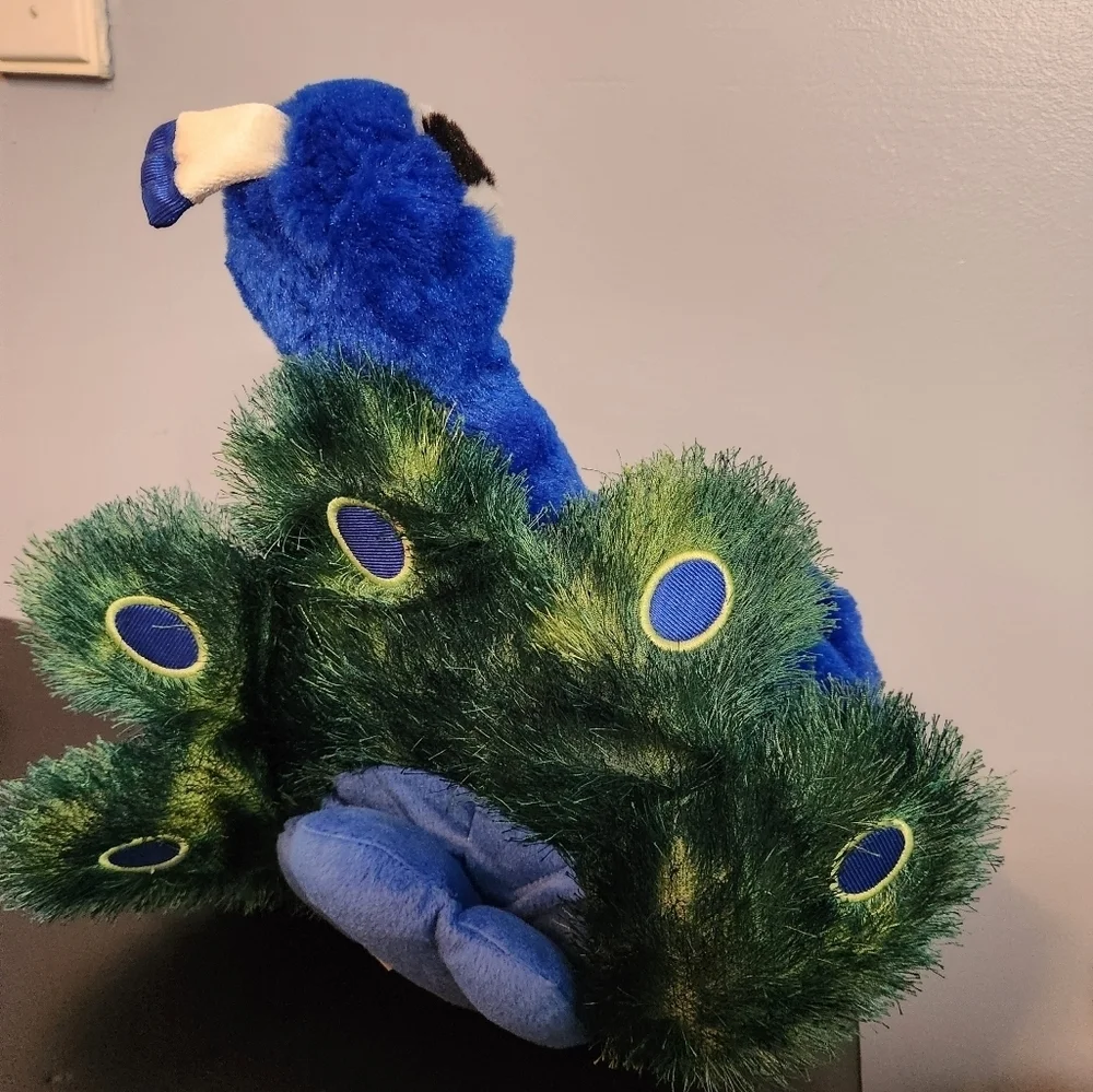 18in Build A Bear Saint Louis Zoo Exclusive Blue Peacock Bird Plush Stuffed